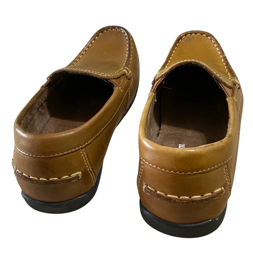 Florsheim Jasper Jr Boys Moc Toe Venetian Loafer Size 3 W Tan Prep School Church